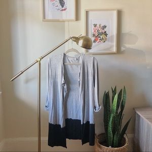 Black and gray long cardigan